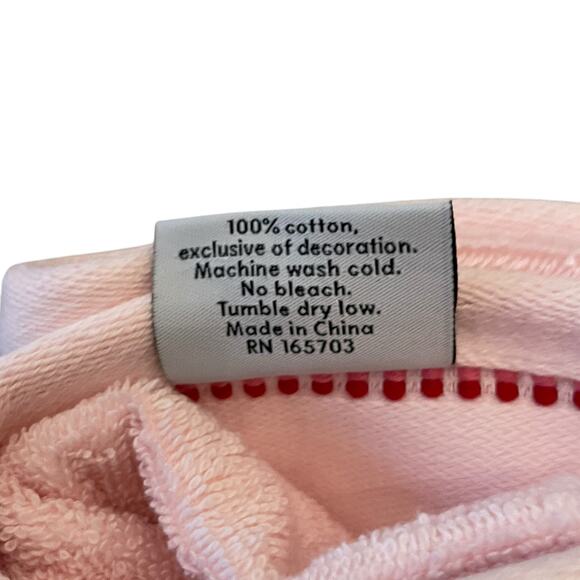 Set of 2 Pink Christmas Hand Towels Peppermint Candy Cane Bow 100% Cotton NEW - Picture 5 of 10